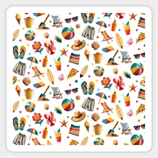 Retro Beach Pattern Magnet